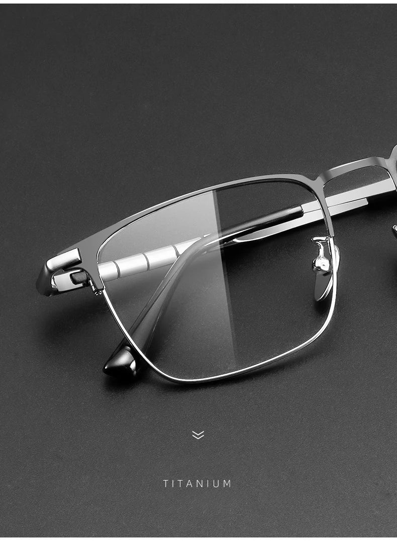 Men's Pure Titanium Square Eyeglasses | Stylish Business Eyewear