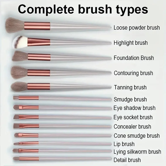 13PCS Makeup Brush Set | Essential Tools for Flawless Beauty