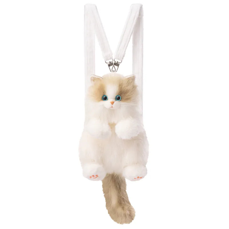 Cute Cat Plush Backpack | Adorable Stuffed Animal Toy for Girls