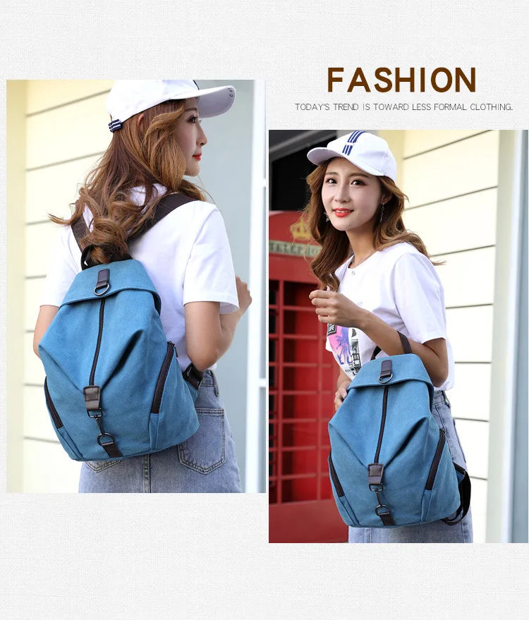 Stylish Vintage Canvas Women Backpack | Fashionable Casual Bag