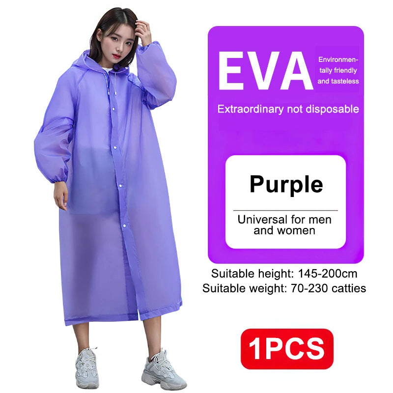 Transparent Non-Disposable Raincoat | Stylish Portable Poncho