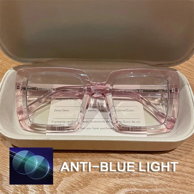 Stylish Square Reading Glasses with Anti Blue Light Protection