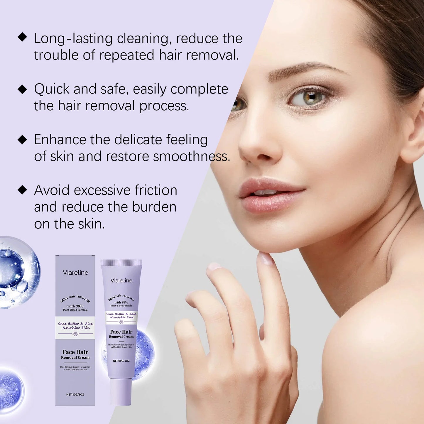 Gentle Facial Hair Removal Cream | Painless Skin Care Solution