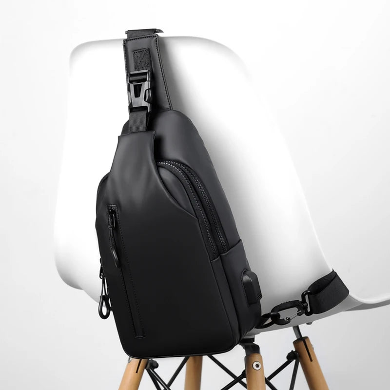 Multifunctional Chest Bag for Men | Cross Body with USB Charging