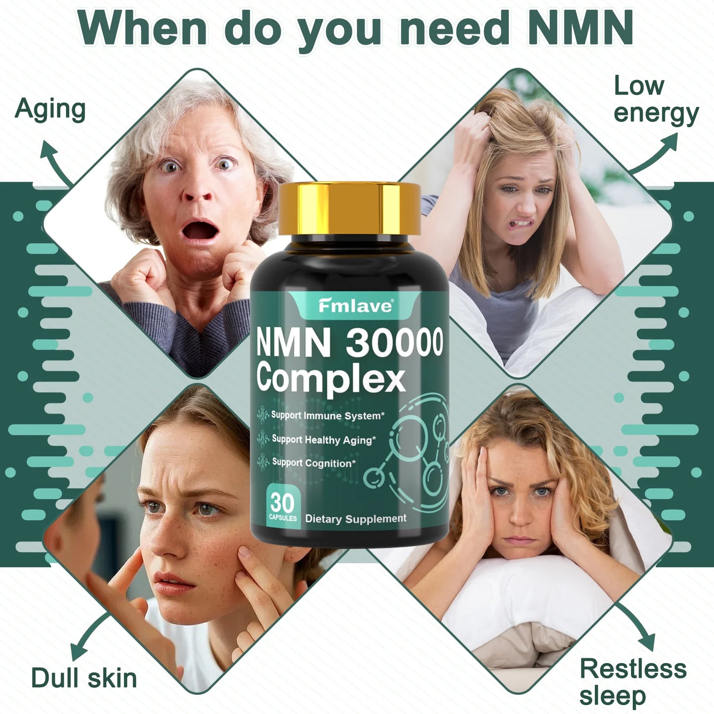 99% Pure NMN & Ergothioneine Capsules for Healthy Aging