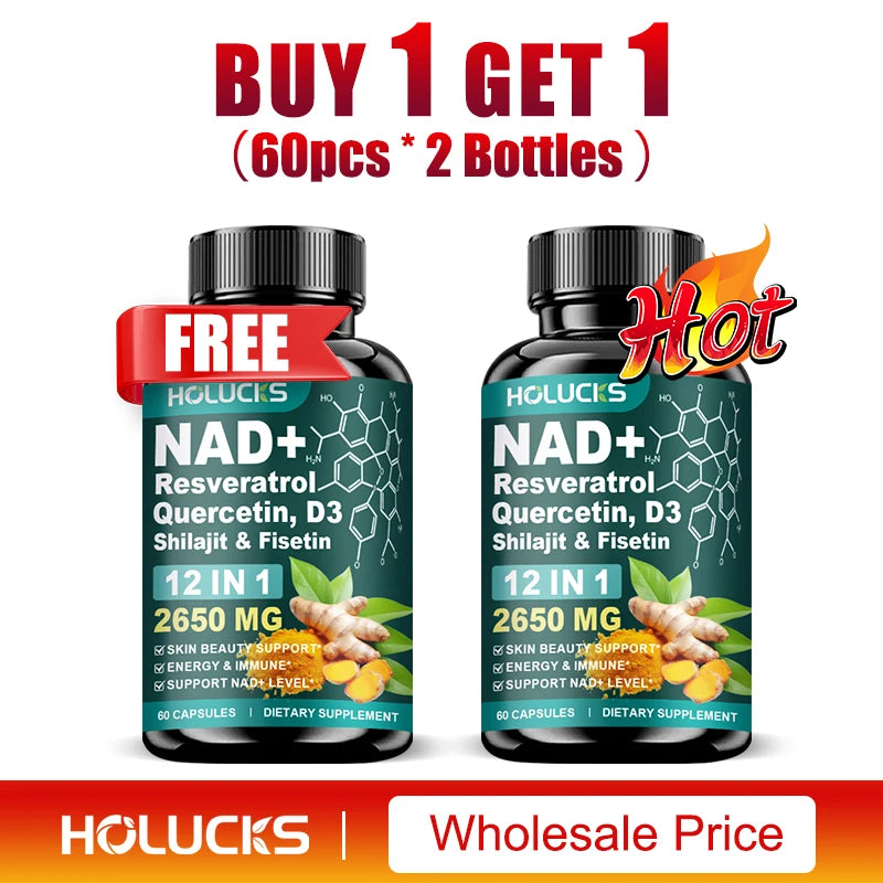 NAD+ Capsules with Resveratrol | Enhance Energy & Skin Health