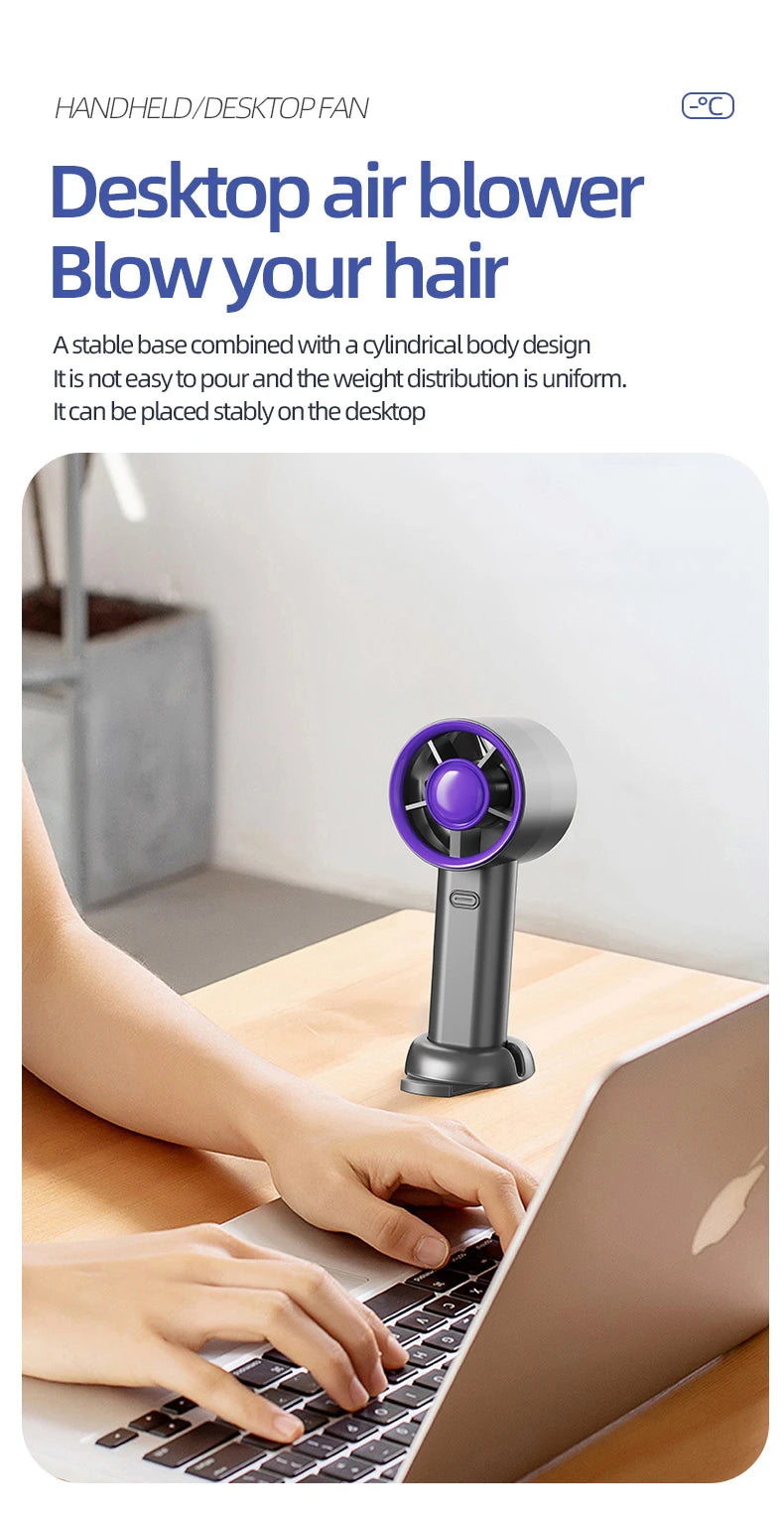 Portable Mini Handheld Fan | USB Rechargeable Mute Travel Fan