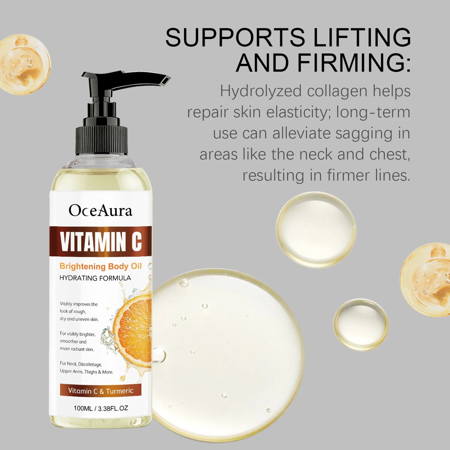 Vitamin C Body Massage Oil | Moisturizing Brightening Skin Oil