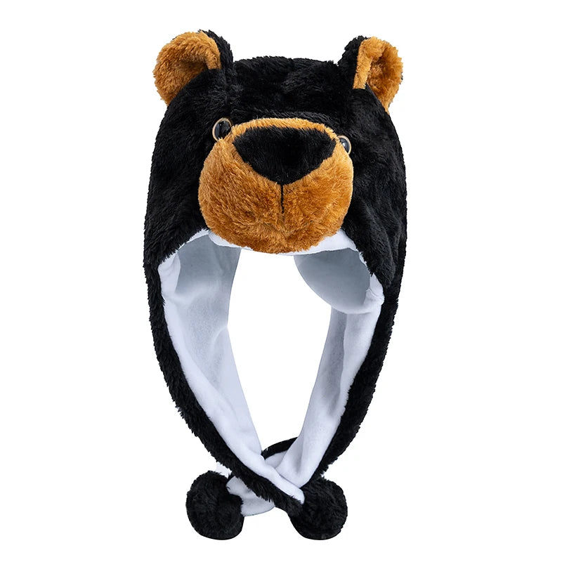 Unisex Funny 3D Bulls Head Plush Winter Beanie | Cozy Cartoon Hat