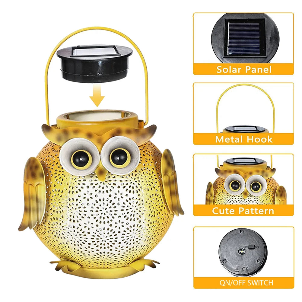 Outdoor Solar Owl Lantern | Eco-Friendly Garden Lighting
