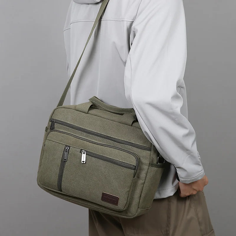 Men's Casual Canvas Shoulder Bag | Lightweight Crossbody Tote