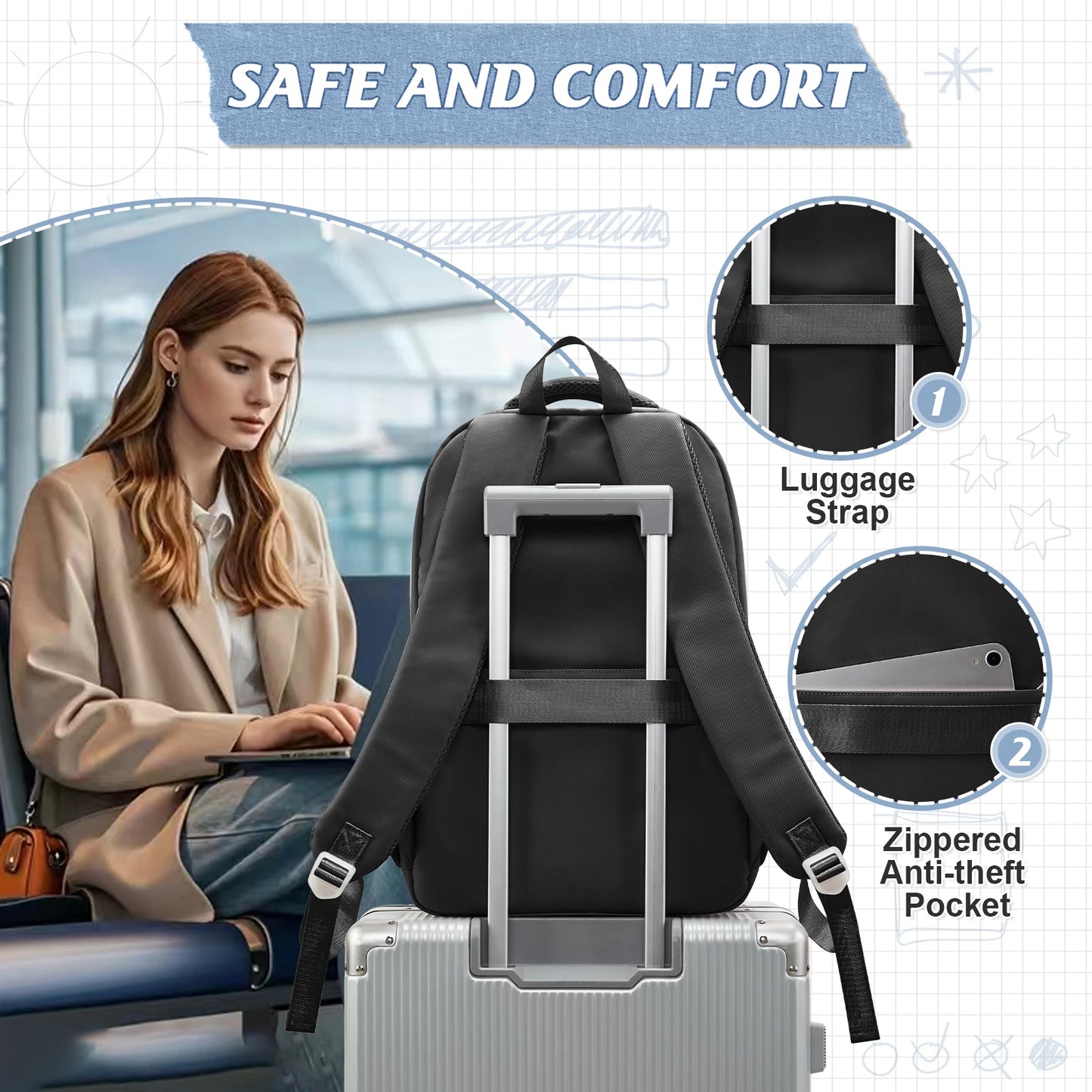 Durable Multi-Pocket Backpack for Women | Stylish School & Travel Bag