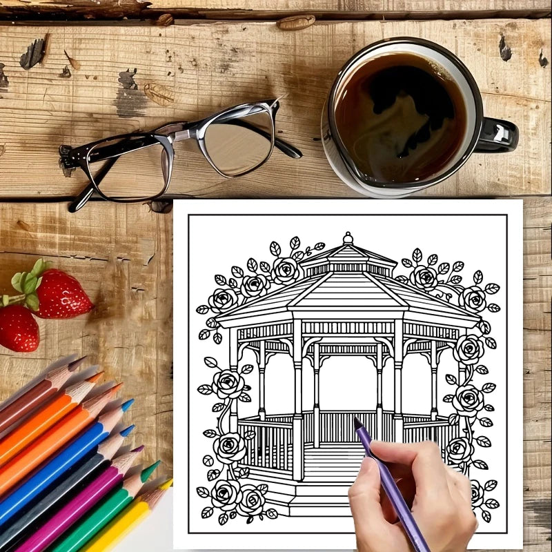 Garden Coloring Book for Adults | Stress Relief & Relaxation
