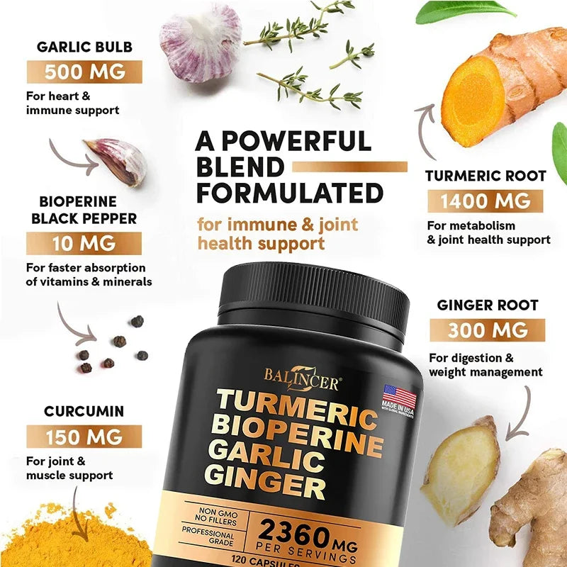 Turmeric Curcumin with Black Pepper | Vegan Joint Support Supplement