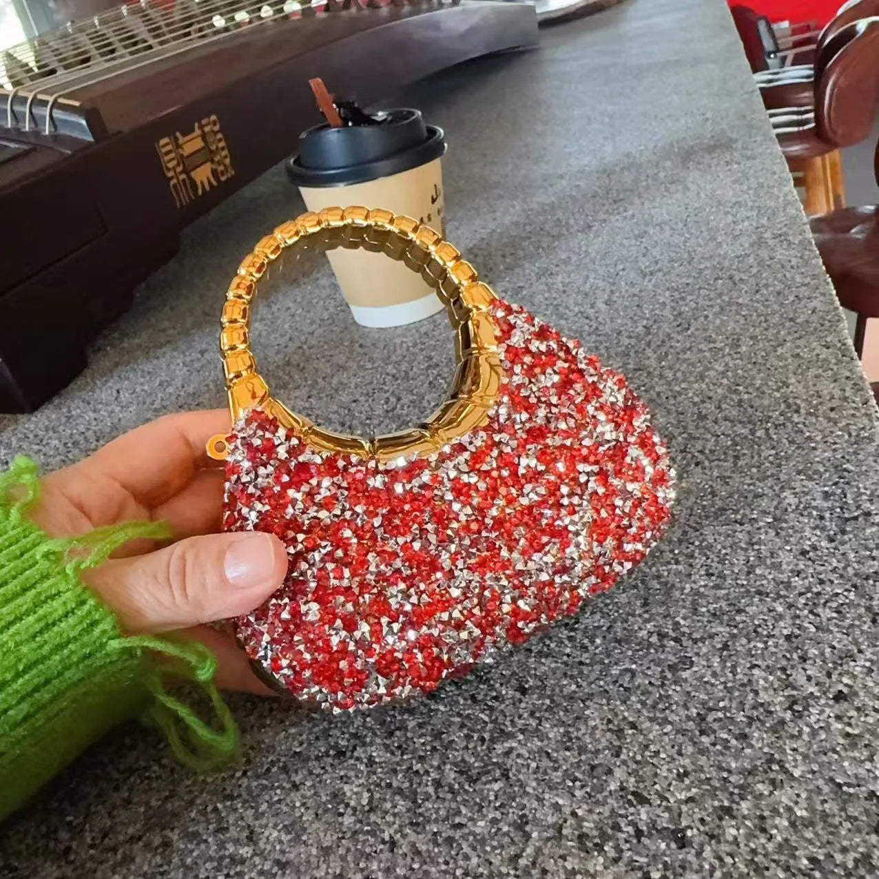 Mini Golden Pink Evening Bag | Luxury Clutch for Parties