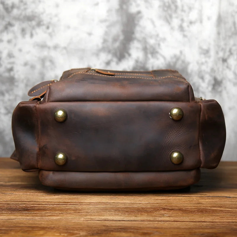 Stylish Retro Genuine Leather Men's Backpack | Travel Companion