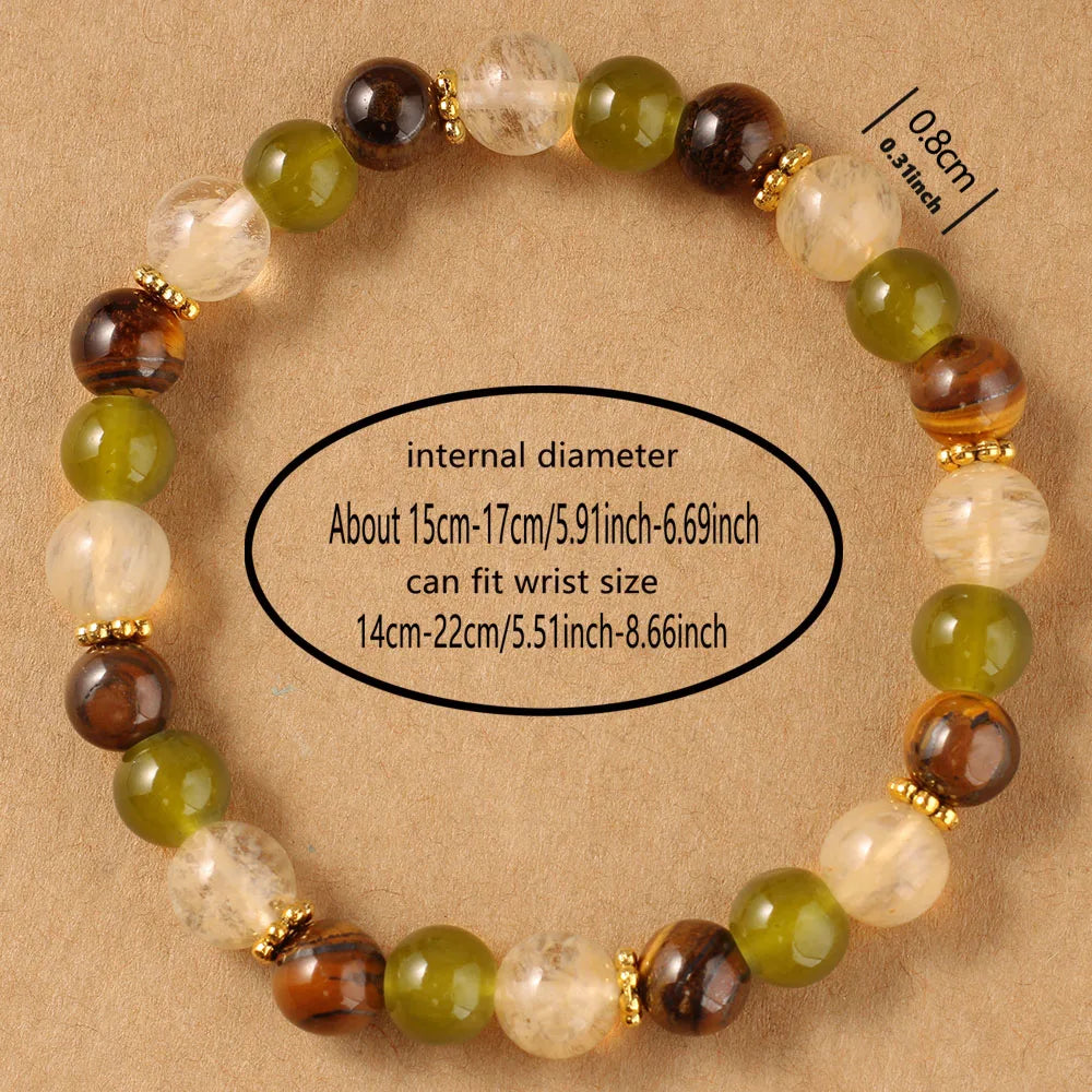 Elegant Tigers Eyes Citrine Bracelet | Healing Yoga Jewelry for Women