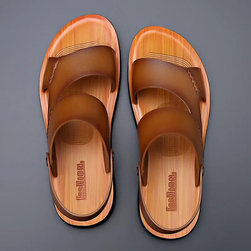 Men's Stylish Leather Sandals | Breathable Casual Beach Shoes