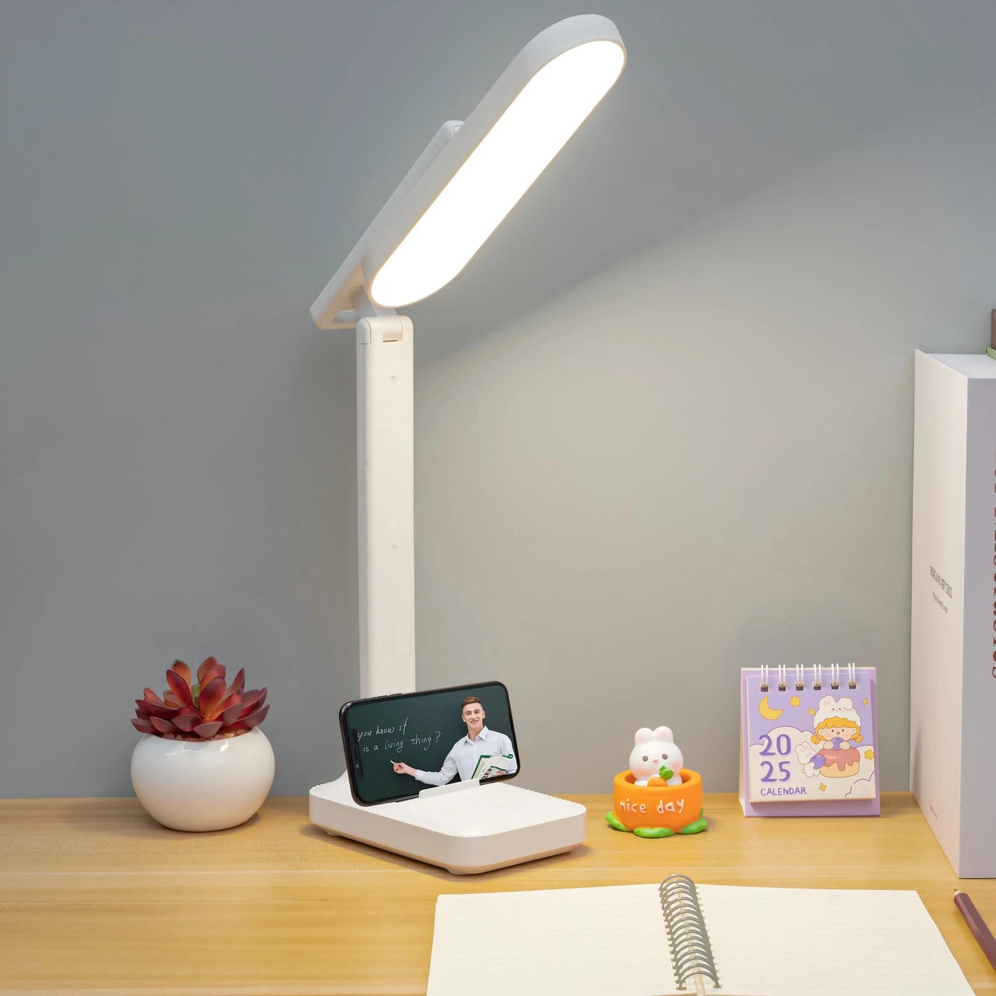 Lámpara de escritorio LED multifuncional | Luz plegable recargable para estudio