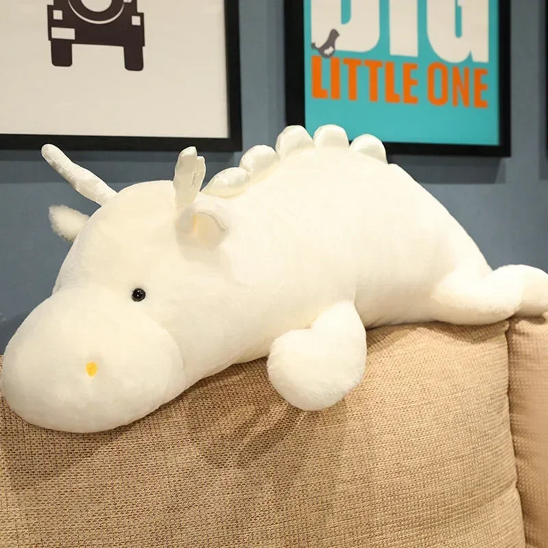 Large Kawaii White Dragon Plush Stuffed Toy for Kids