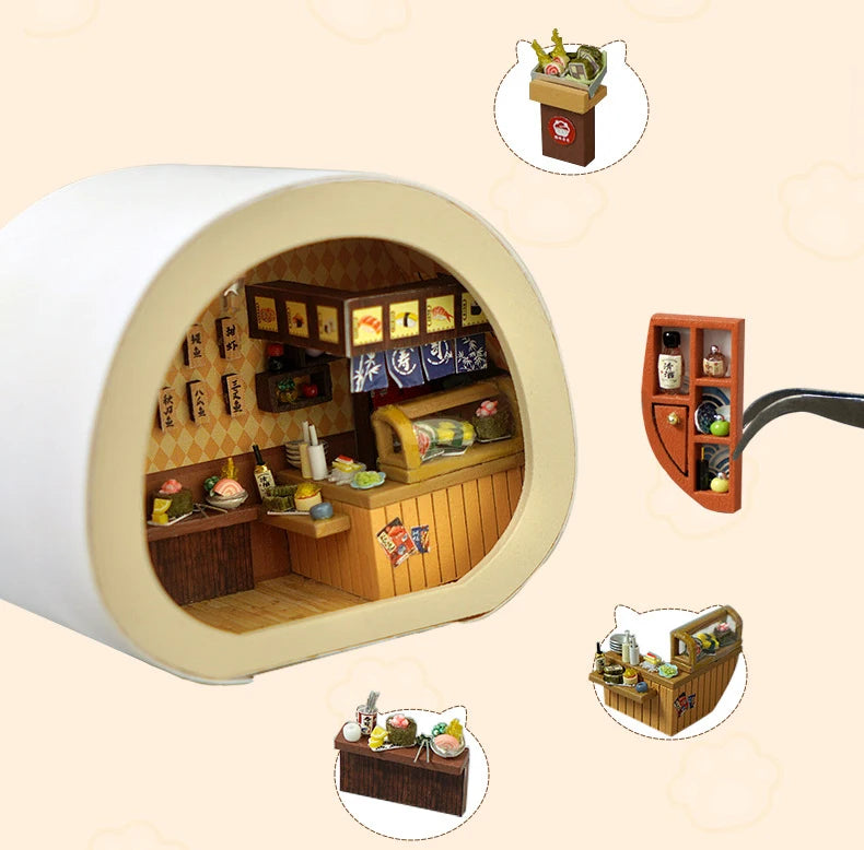 DIY Mini Wooden Dollhouse Kit | Creative Room Assembling Toy