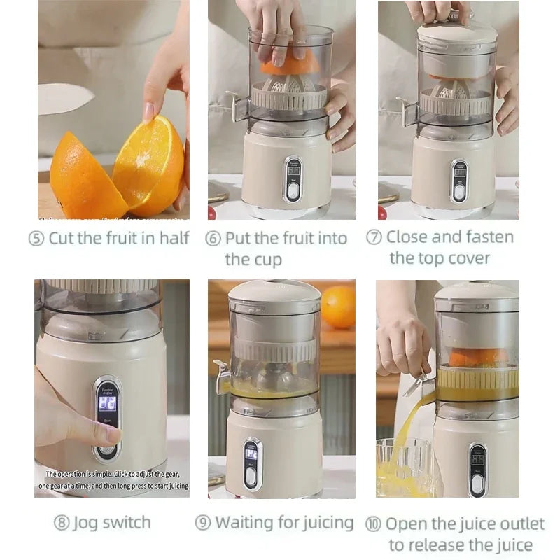 Portable Electric Orange Juicer | Citrus Juice Extractor & Blender