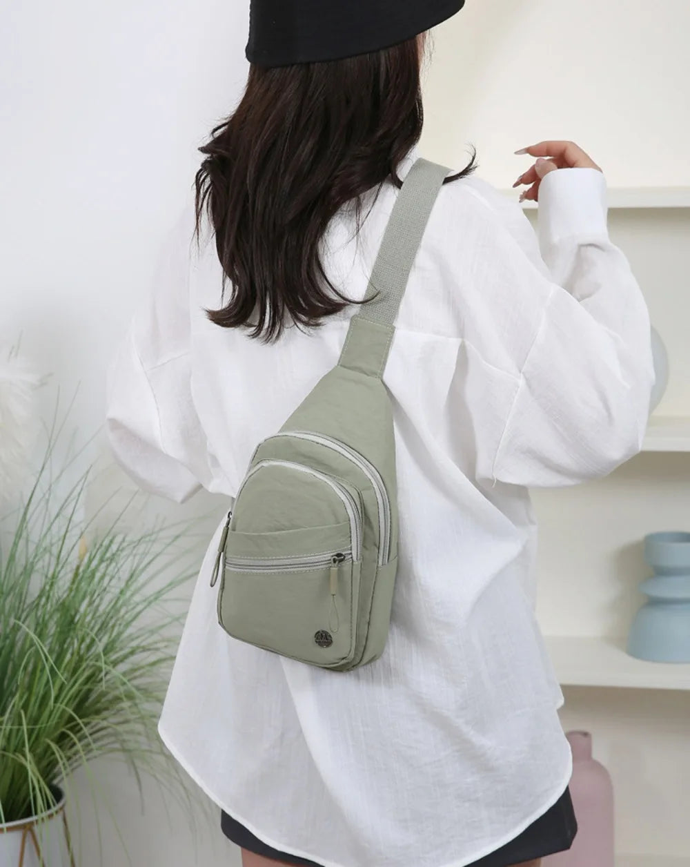 Spacious Waterproof Crossbody Bag | Lightweight Solid Color Messenger