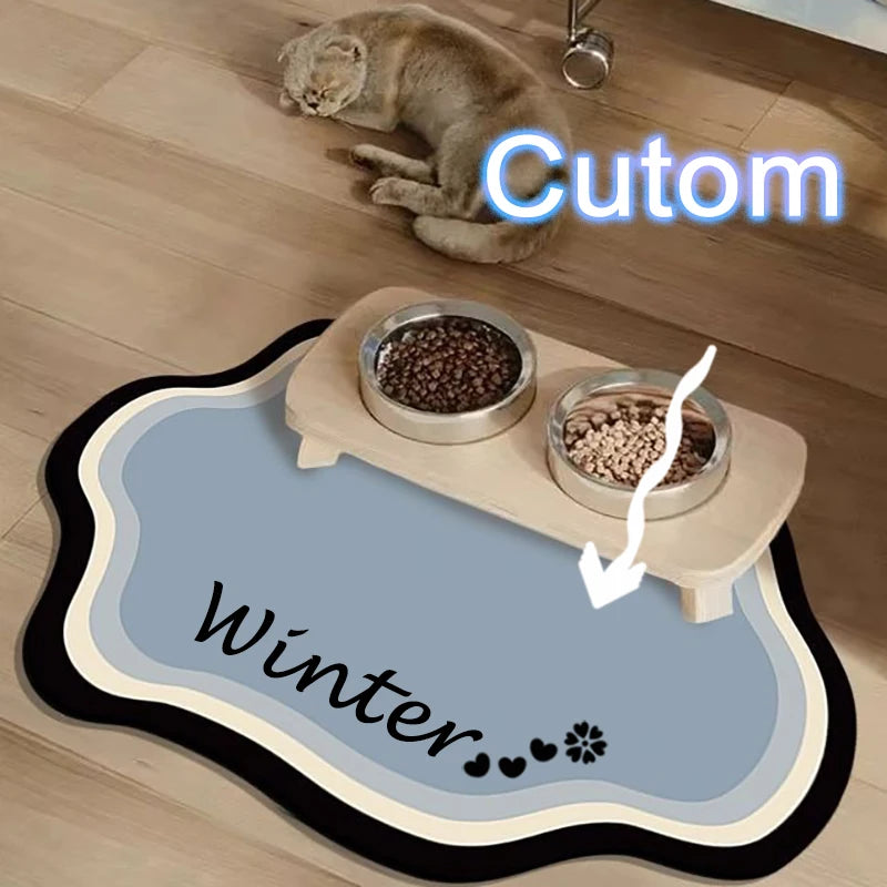 Cute Non-Slip Diatom Mud Pet Feeding Mat | Waterproof Home Decor