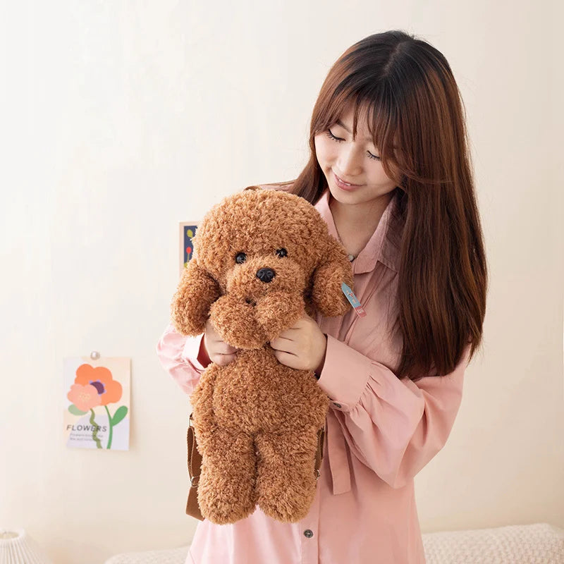Cute Plush Teddy Dog Backpack | Adorable School Bag for Kids