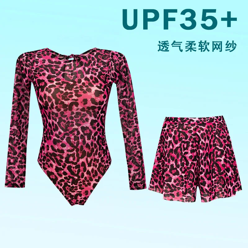 Women's Long Sleeved Sun Protection One Piece Swimsuit