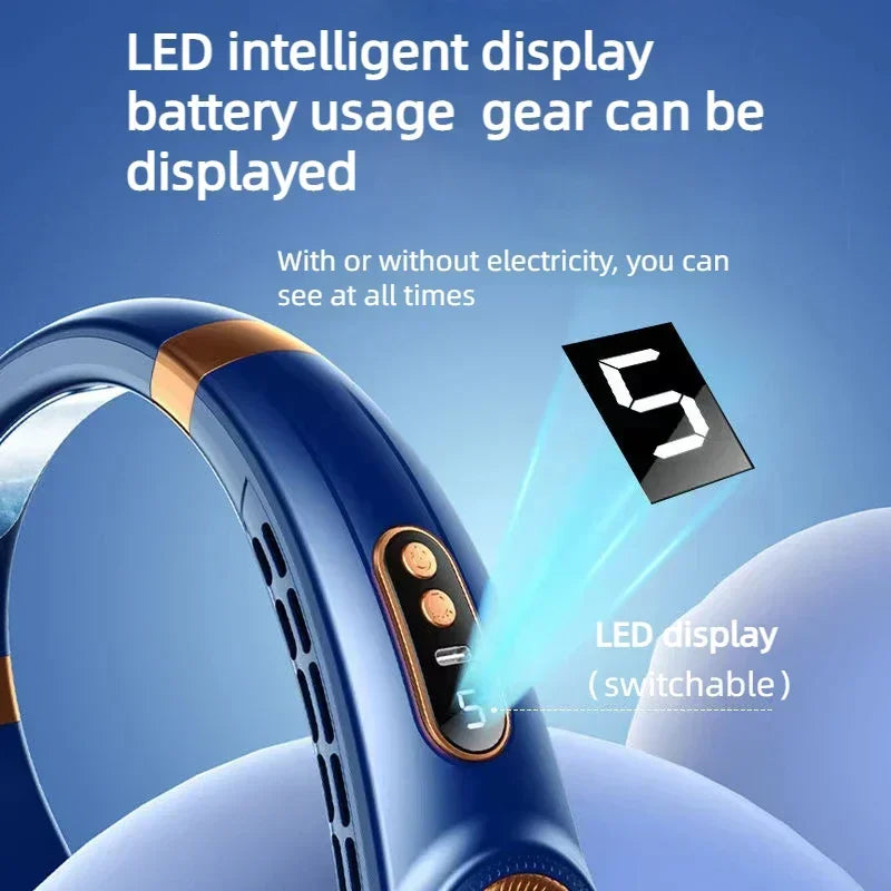 Portable Hands-Free Neck Fan with LED Cooling Plates | USB Rechargeable
