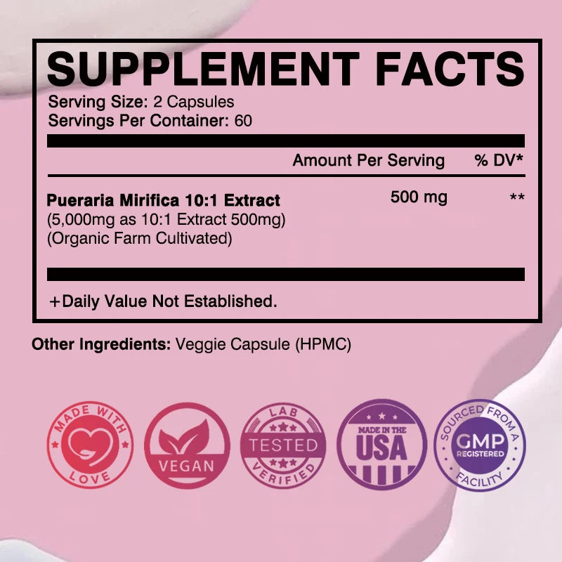 Pueraria Mirifica Breast Supplement | Enhance Size and Firmness