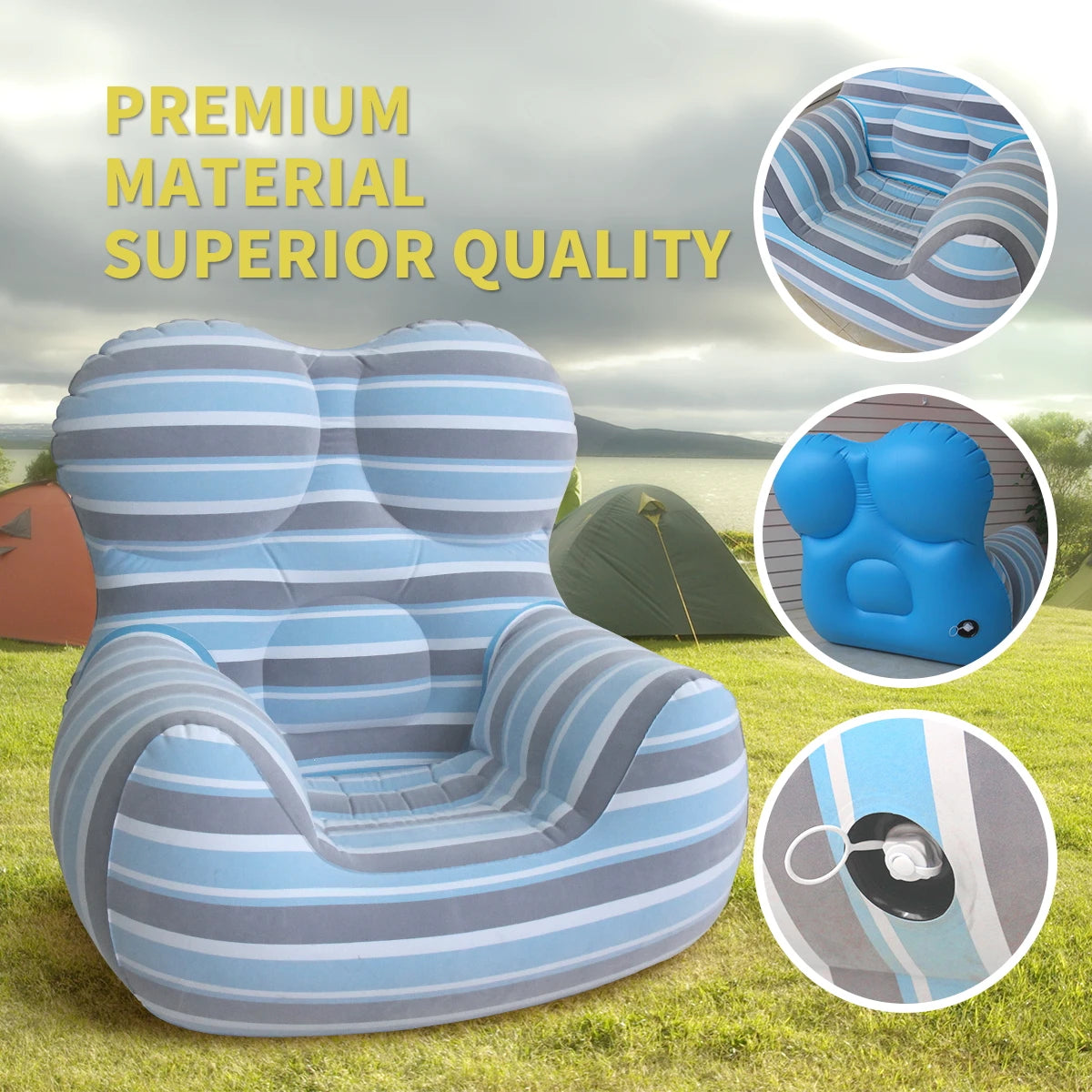 Inflatable Bean Bag Chair | Versatile 2-in-1 Blow Up Couch