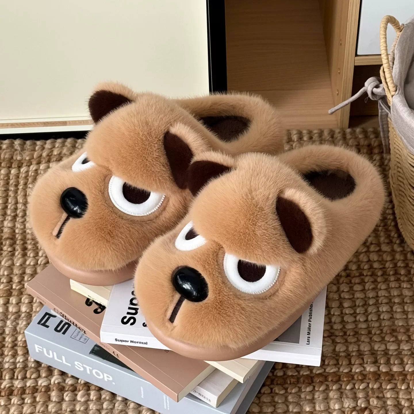 Men's Winter Cotton Slippers | Cozy Plush Indoor Shoes