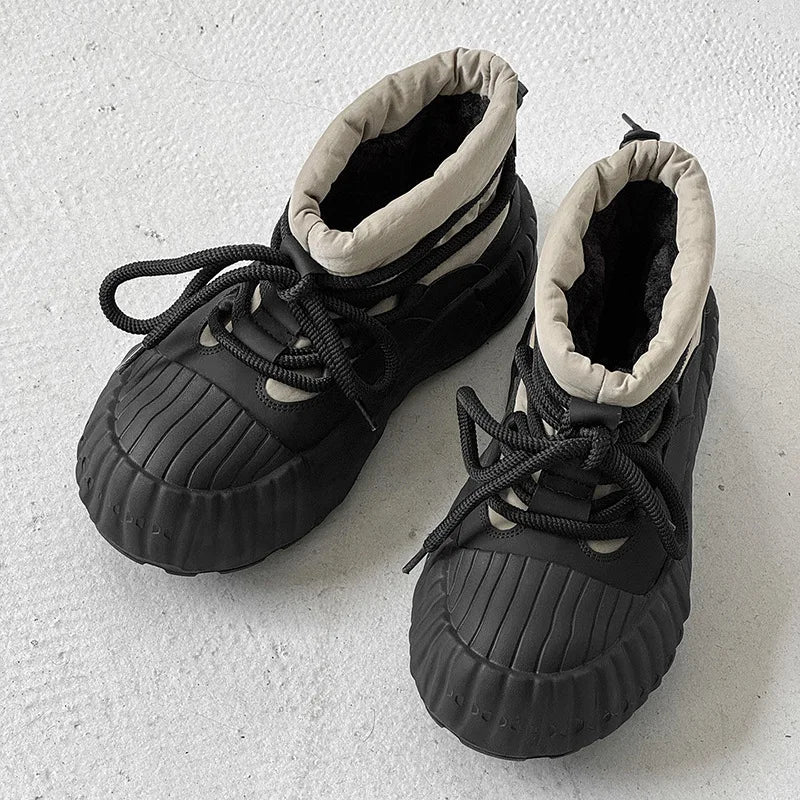 Men's Warm Split Leather Snow Boots | Cozy Winter Ankle Shoes