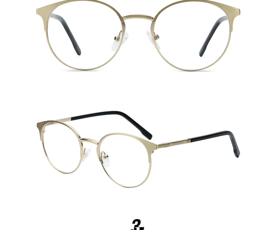 Trendy Round Progressive Metal Prescription Eyeglasses for All