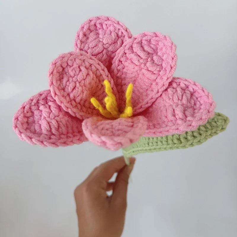 Ramo de tulipanes artificiales tejidos a mano para bodas y decoración