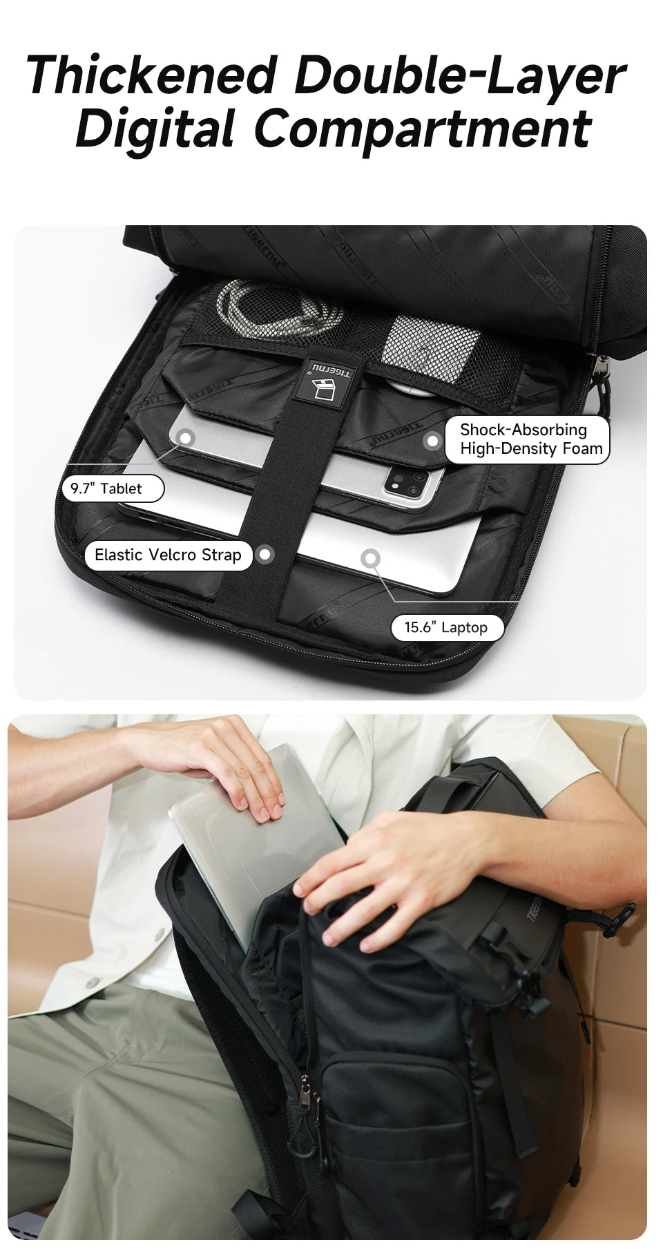 Waterproof Travel Backpack for Men | Expandable Business & School Bag
