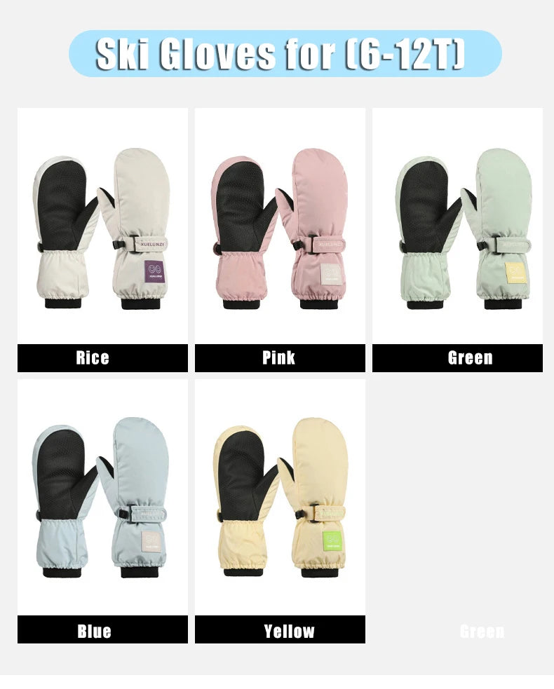 Waterproof Kids Ski Mittens | Warm Insulated Gloves for Winter Fun