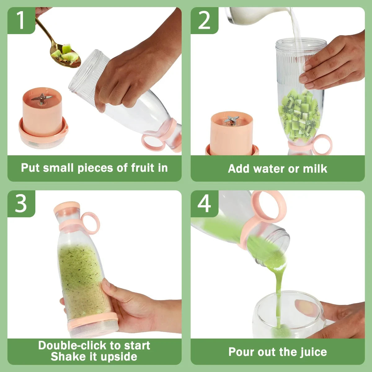 Portable USB Rechargeable Mini Juice Blender | Travel Smoothie Maker