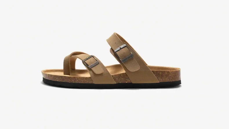 Men's Non-Slip Slippers with Cork Metal Buckle | Waterproof Outdoor Wear
