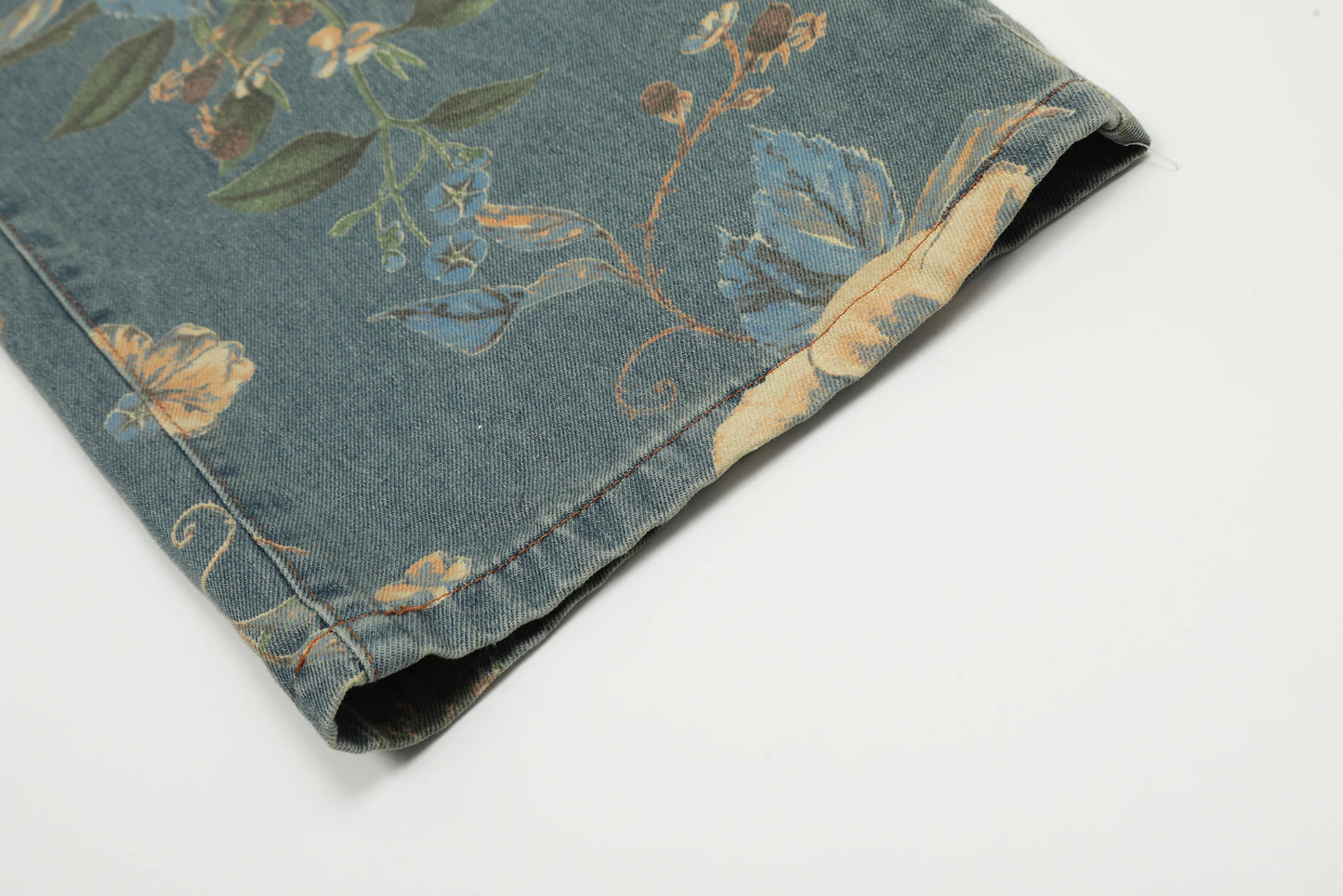 Vintage Floral Wide Leg Denim Pants | Trendy Y2K Casual Trousers