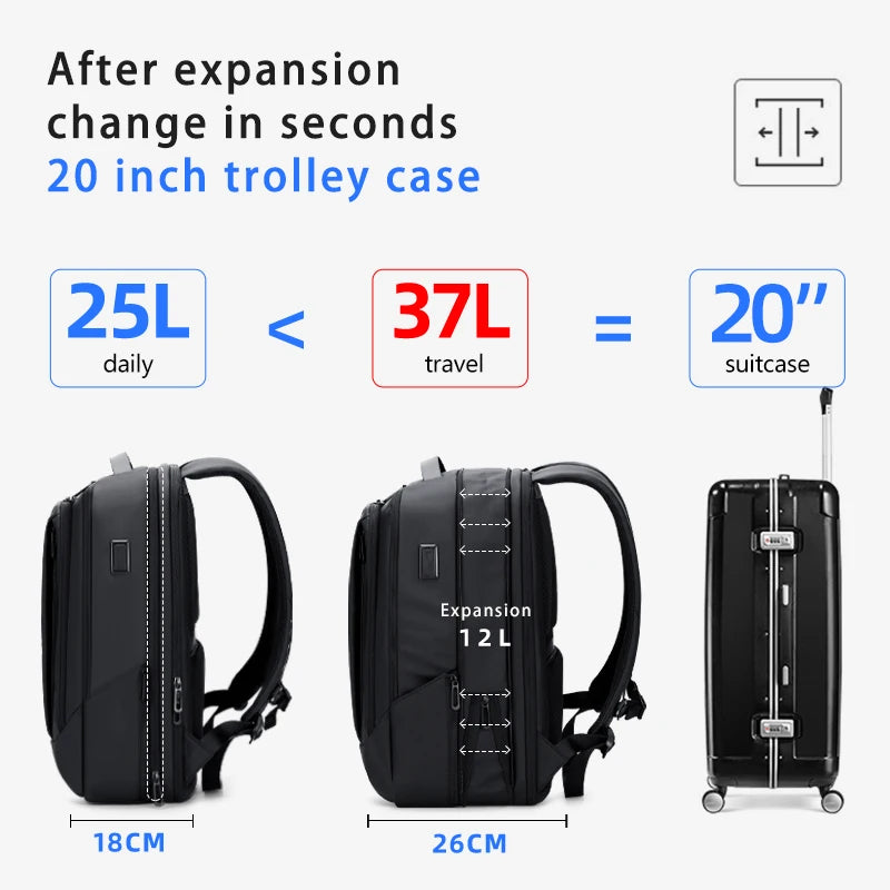 Large Capacity Waterproof Travel Bag for 15.6-inch Laptops