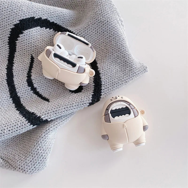 Cartoon Shark Protective Case for AirPods | Fun Silicone Cover