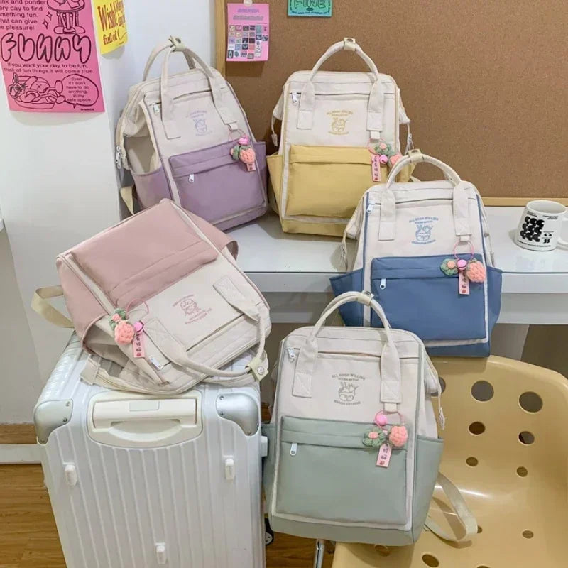 Kawaii Waterproof Backpack | Large Capacity Travel Bag for Women