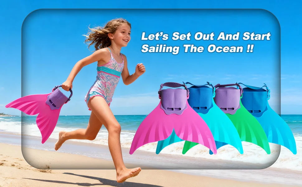 Adjustable Mermaid Silicone Fins for Swimming & Beach Fun
