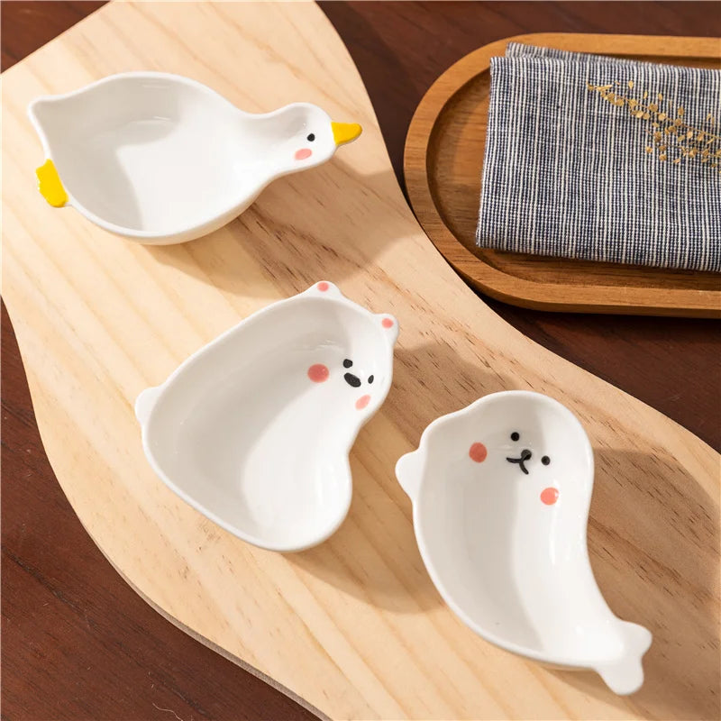 Elegant Japanese Style Ceramic Tiny Plates for Dining & Events