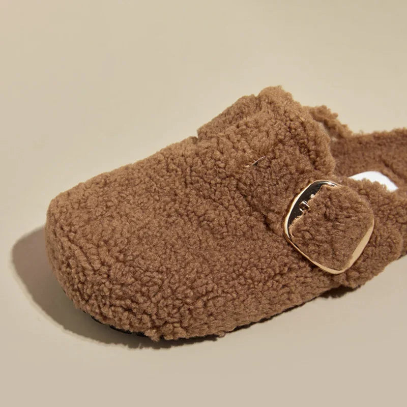Women's Warm Faux Lamb Wool Mules Slippers for Ultimate Comfort