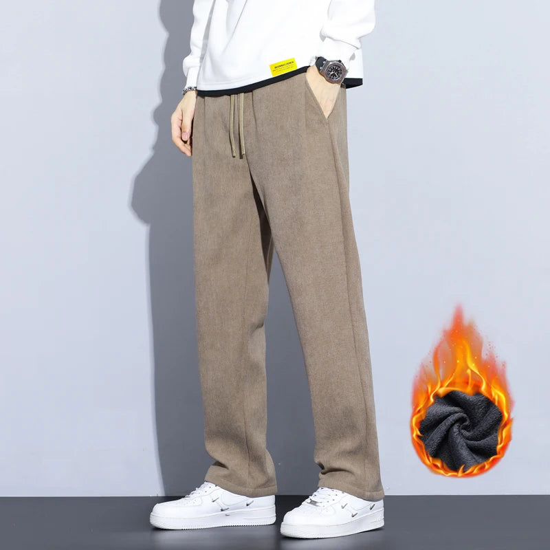 Men’s Thermal Fleece Pants | Cozy Wide-Leg Winter Sweatpants