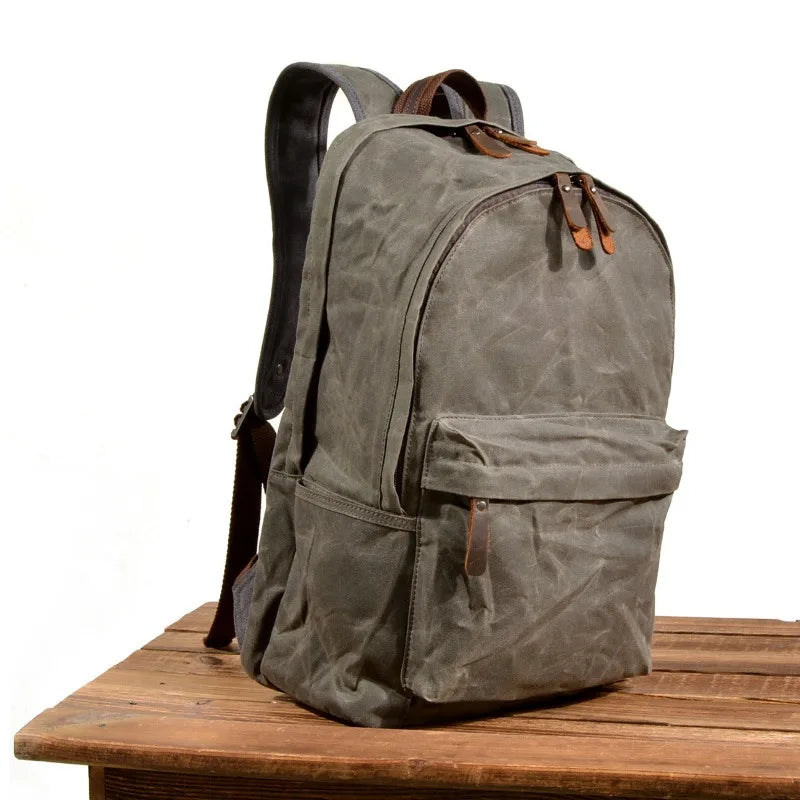 Waterproof Oil Wax Canvas Daypack | Versatile Unisex Rucksack